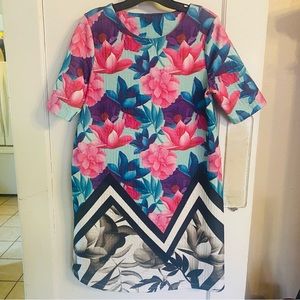 ASOS Womens Sheath Dress Multicolor Floral mini knee length size US 6.